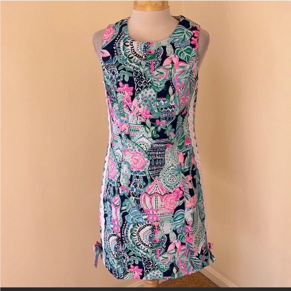 Lilly Pulitzer Mila Stretch Shift Looking Sharp Multi Color Dress NWT SZ 00 $178 - Picture 2 of 12